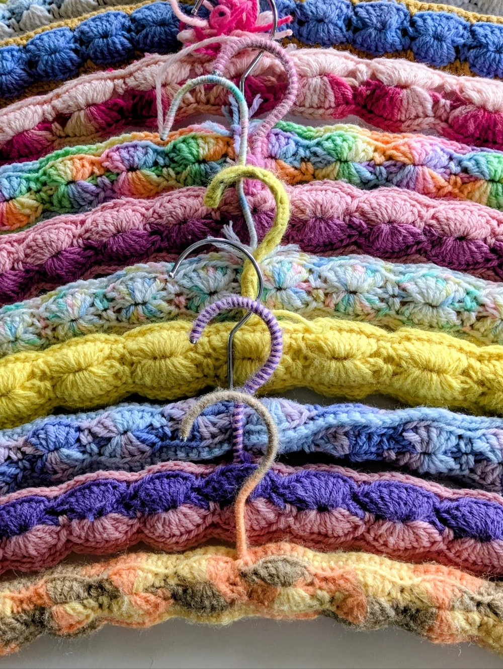 ✨ Rare Vintage Hand-Crocheted Hanger Set - Set of 12 ✨